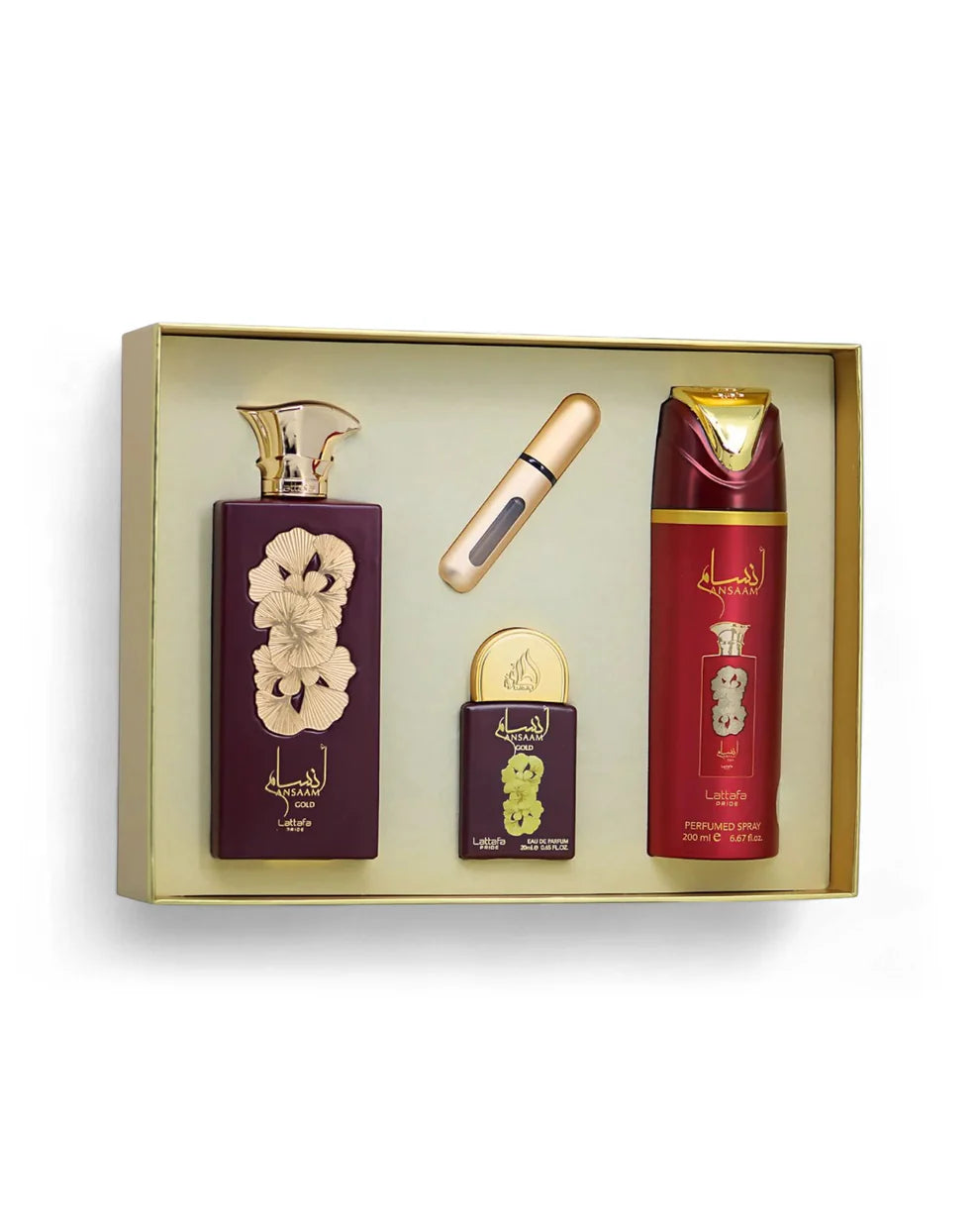 Conjunto Perfume + Miniatura + Desodorizante - Ansaam Gold by Lattafa