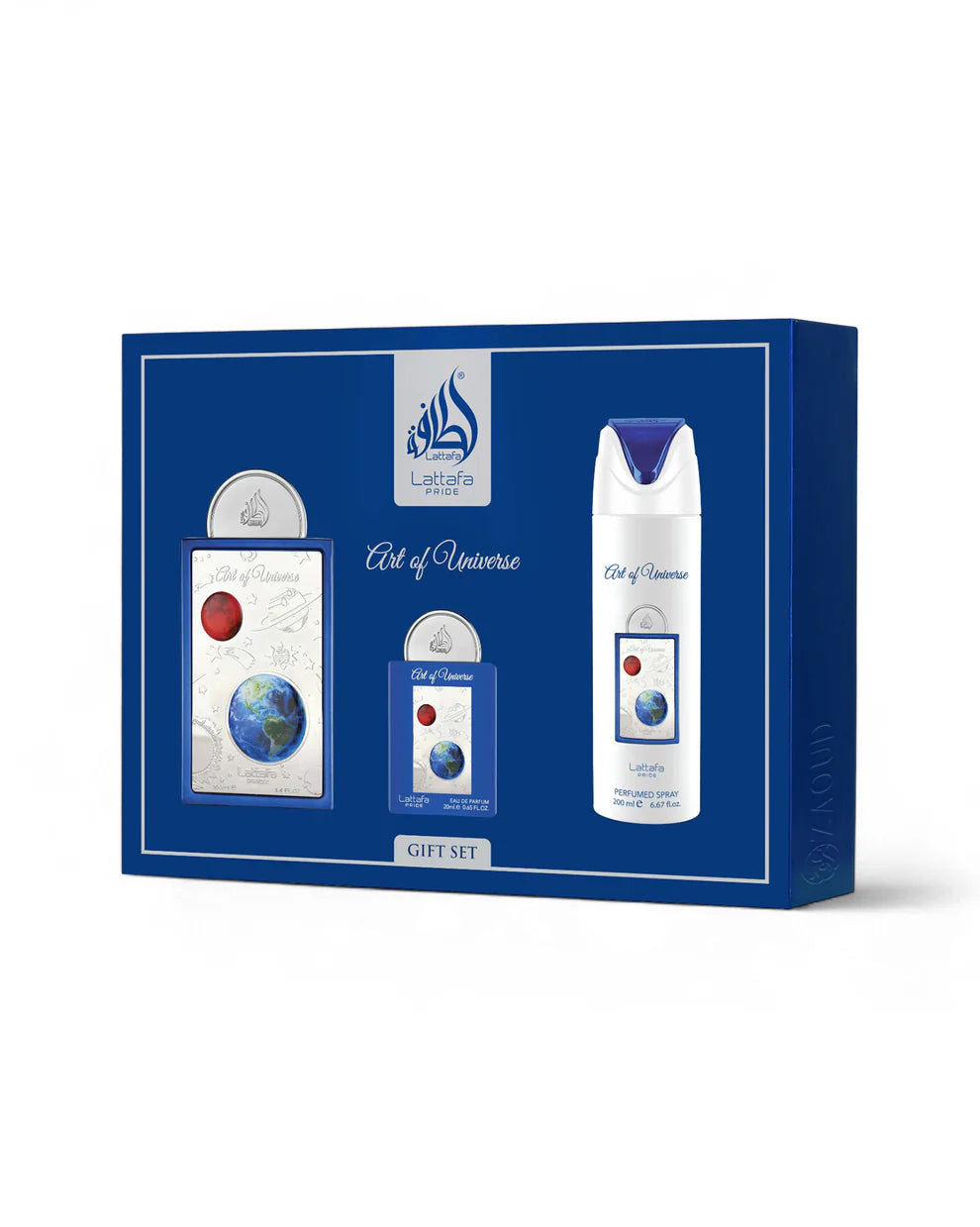 Conjunto Perfume + Miniatura + Ambientador - ART OF UNIVERSE by Lattafa