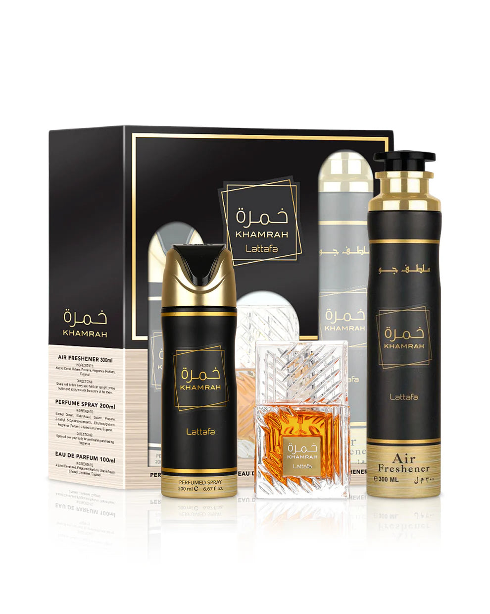 Conjunto Perfume + Desodorizante + Ambientador - Khamrah by Lattafa