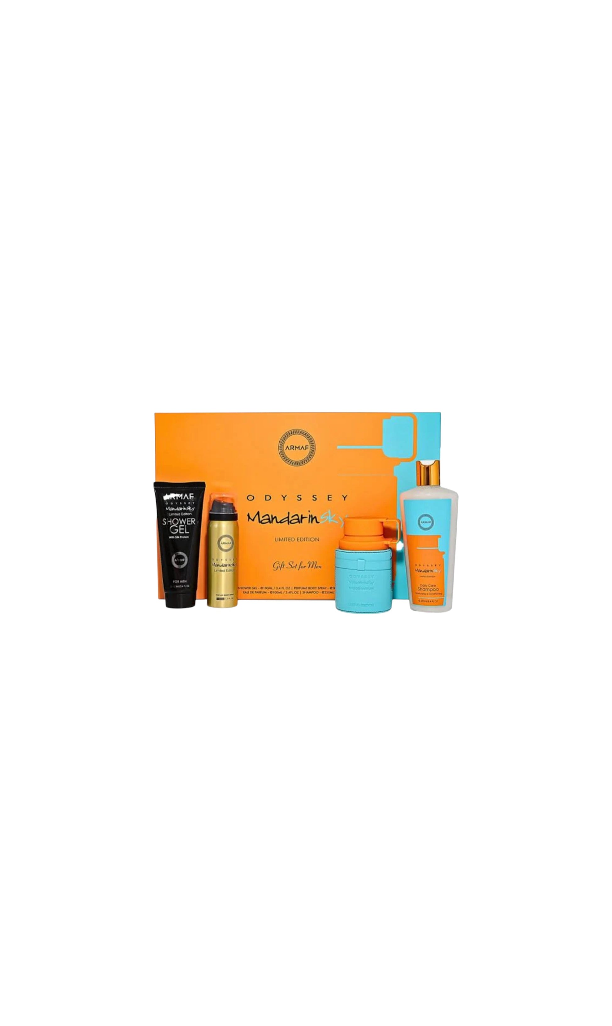 Conjunto Perfume + Gel de banho + Body lotion spray + Shampoo - Mandary Sky by ARMAF